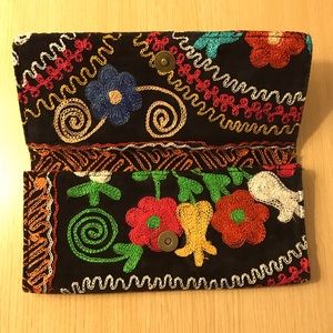 Beautifully embroidered clutch with strap from Turkey
